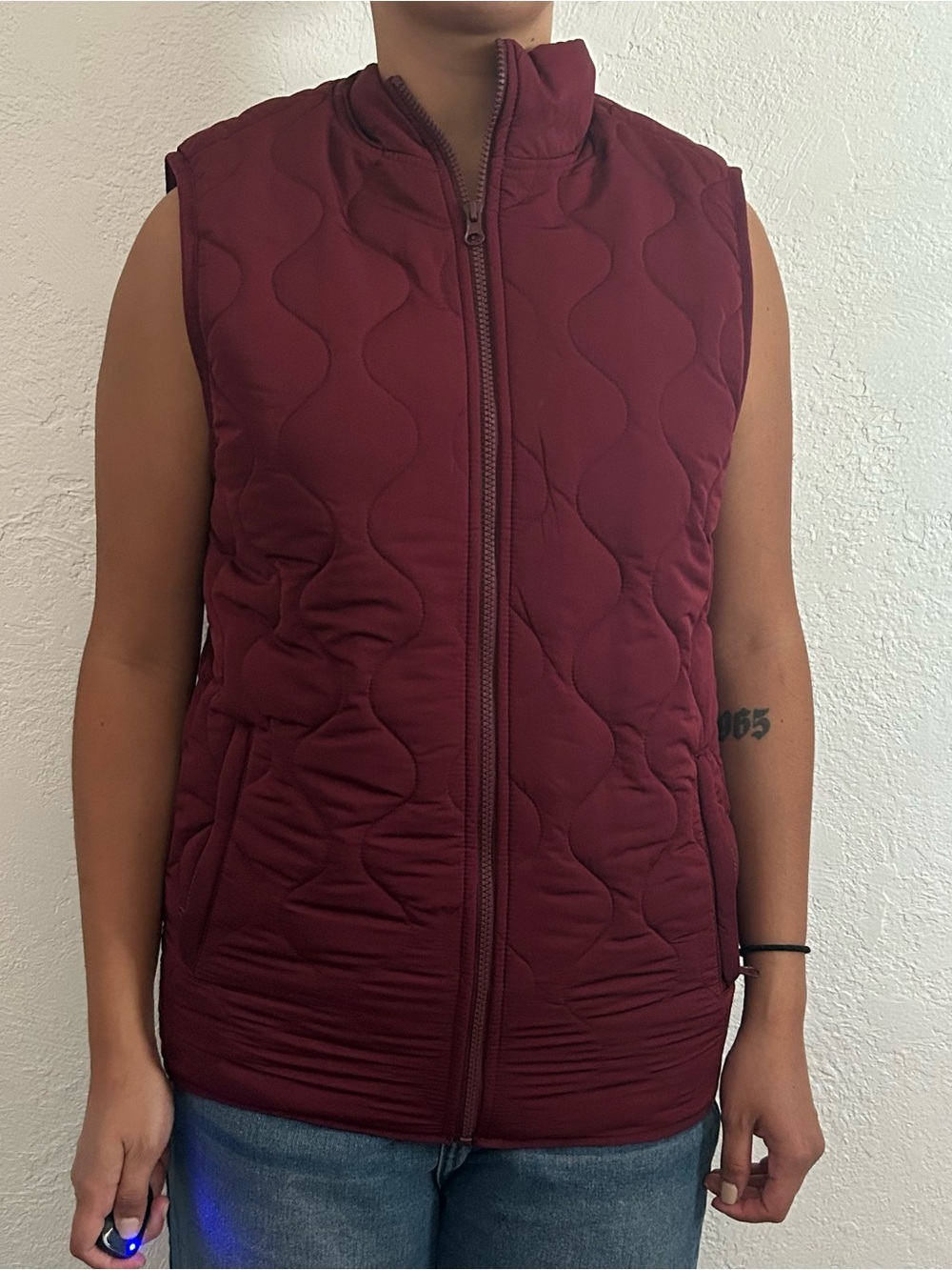 Goodfellow & Co Quilted Fleece-Lined Vest - Deep Berry
